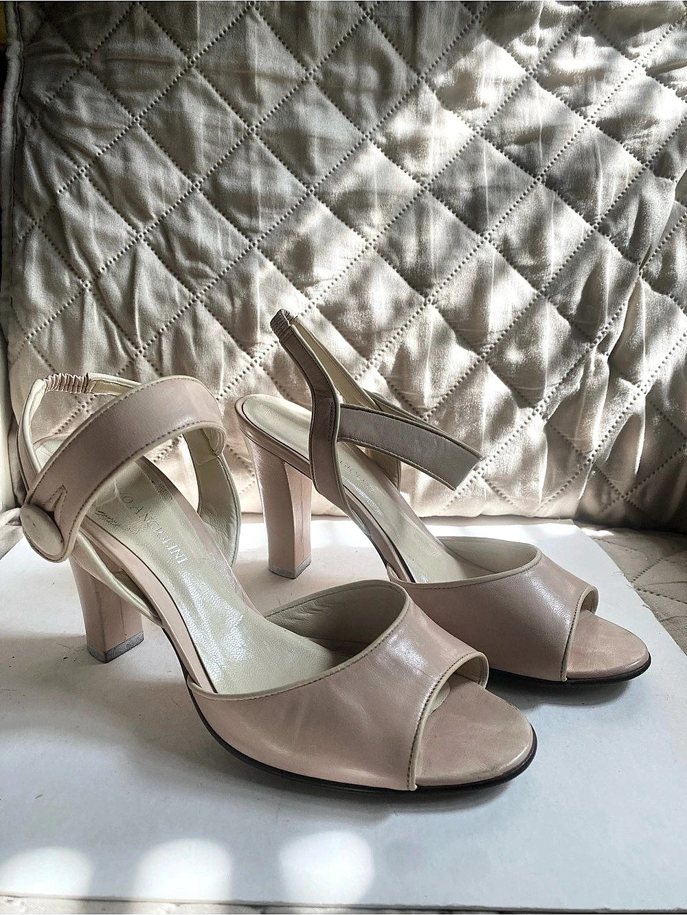 Enzo Angiolini Pink Peep Toe Heels, Sz 6M